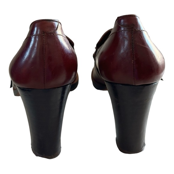 Julianelli Vintage Leather Blocked Heels Librarian Loafers Dress Shoes Size 9AA - Picture 7 of 11